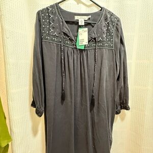 Embroidered Gray Women's Dress sz 10 H&M